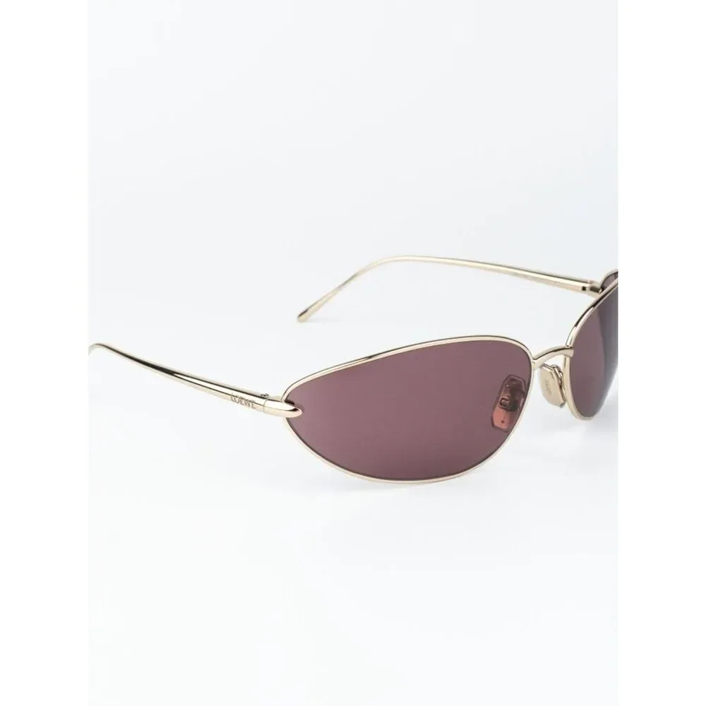 Loewe Men Sunglasses Gold Purple Wraparound LW40164U 32U NEW AUTHENTIC